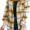 INFITTY Infitty Women'S Buffalo Plaid Hoodie Long Sleeve Jacket Button Drawstring Casual Fall Shirts With Pocket | Coats, Jackets & Vests