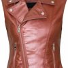 Kedera Kedera Womens Motorcycle Biker Faux Leather Sleeveless Vest Jacket Slant Zip With Pockets | Coats, Jackets & Vests