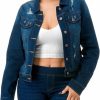 Jvini Women'S Jean Jacket Juniors Classic & Ripped Distressed Stretch Casual Denim Cropped Tops | Coats, Jackets & Vests