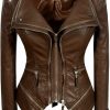 Fashion SX Sx Women'S Fashion Studded Perfectly Shaping Faux Leather Biker Jacket | Coats, Jackets & Vests