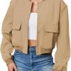 Durio Durio Womens Bomber Jacket Fashion Short Cropped Jacket Casual Jackets For Women Varsity Jacket With Pockets Spring Fall | Coats, Jackets & Vests