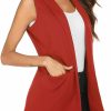 HOTLOOX Hotloox Womens Sleeveless Cardigan Lapel Open Front Vest Long Duster Jacket | Coats, Jackets & Vests