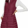 FlyGulls Long Puffer Vest For Women Winter Lightweight Down Vest Black Womens Vests Outerwear Sleeveless Jacket With Pockets | Coats, Jackets & Vests