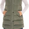 Sebby Sebby S.E.B Women'S Long Puffer Vest, Quilted Faux Down Filled Hooded Vest For Fall And Winter | Coats, Jackets & Vests