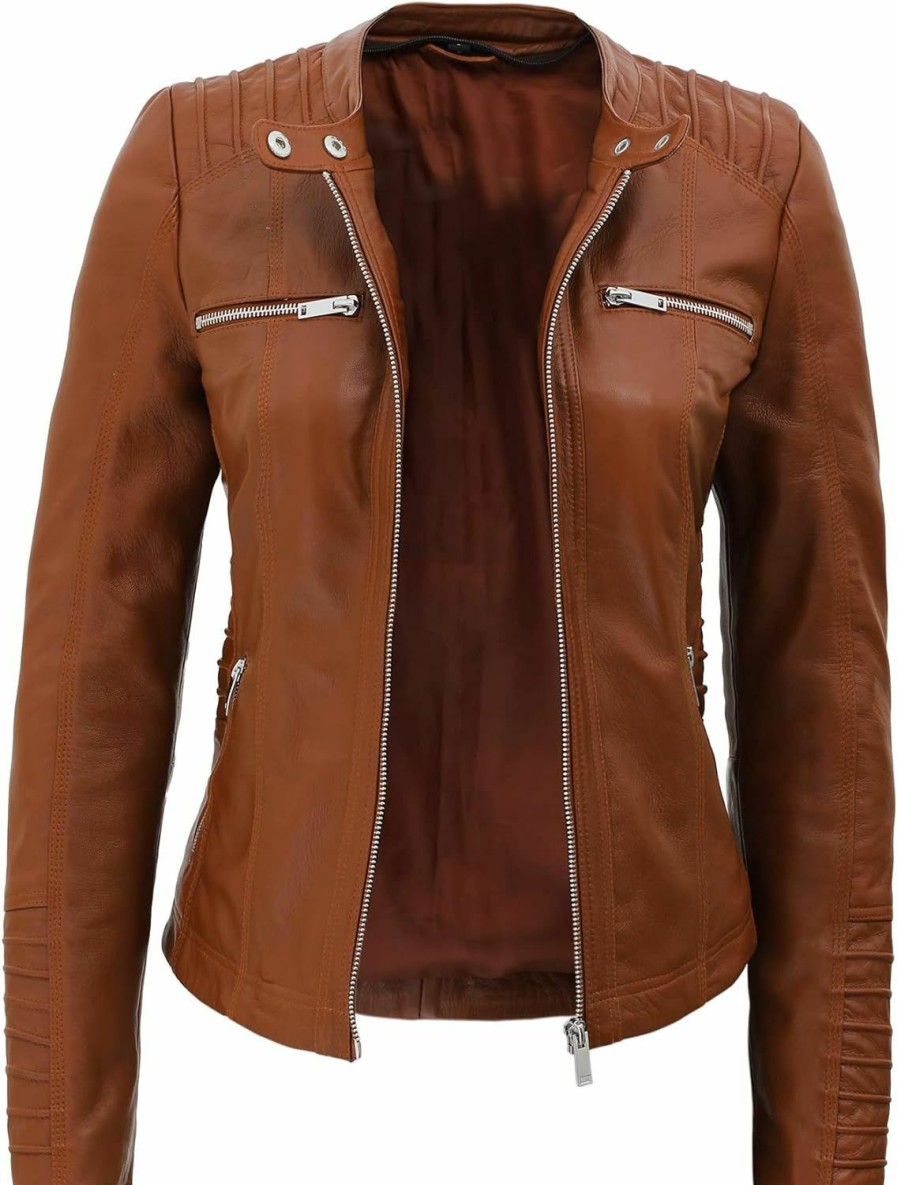 Blingsoul Blingsoul Leather Jacket Women - Real Lambskin Womens Leather Jackets With Removable Hood | Coats, Jackets & Vests