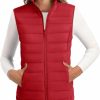 MAGCOMSEN Magcomsen Women'S Lightweight Puffer Vest Sleeveless Quilted Stand Collar Zip Jacket 4 Pockets Padded Outerwear Vests | Coats, Jackets & Vests