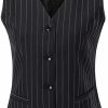 V VOCNI V Vocni Women'S Fully Lined 4 Button V-Neck Economy Dressy Suit Vest Waistcoat | Coats, Jackets & Vests