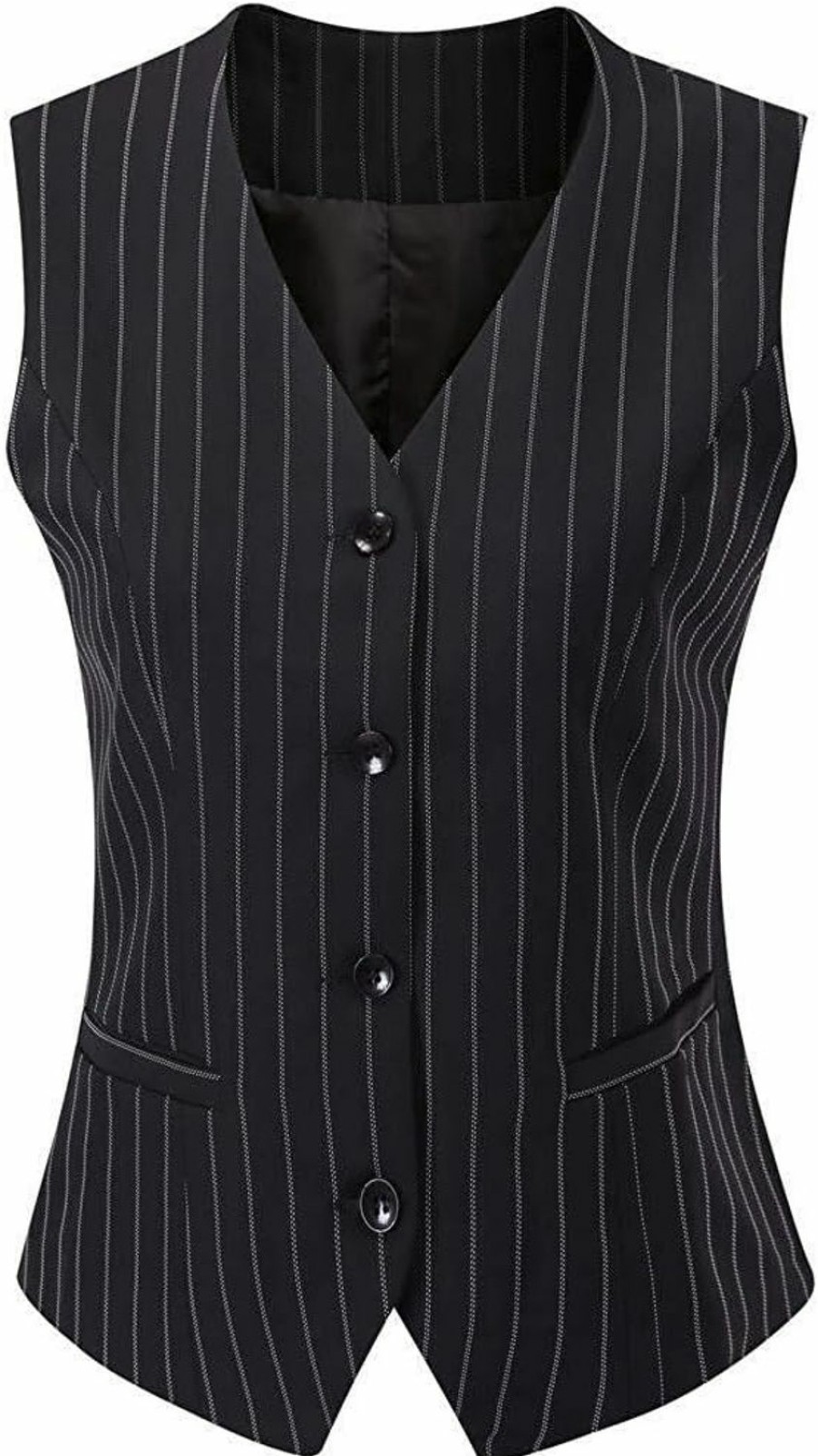 V VOCNI V Vocni Women'S Fully Lined 4 Button V-Neck Economy Dressy Suit Vest Waistcoat | Coats, Jackets & Vests