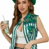 Yuanbang Women Vest St Patricks Day Sleeveless Jean Jacket Irish Denim Vest Top | Coats, Jackets & Vests