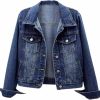 Wyeysyt Women'S Casual Denim Jacket Long Sleeve Button Down Distressed Ripped Jean Jacket Coat With Pockets | Coats, Jackets & Vests