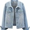 Kedera Kedera Women'S Denim Jackets Button Up Long Sleeve Ripped Jean Jacket With Pockets | Coats, Jackets & Vests