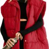 Songling Songling Womens Oversized Puffer Vest Stand Collar Full Zip Sleeveless Bubble Puffer Vest Quilted Padded Warm Coat Outwear | Coats, Jackets & Vests