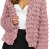 PRETTYGARDEN Prettygarden Womens 2024 Winter Coats Fashion Faux Fur Long Sleeve Fleece Shaggy Lightweight Fall Cropped Jacket Outerwear | Coats, Jackets & Vests