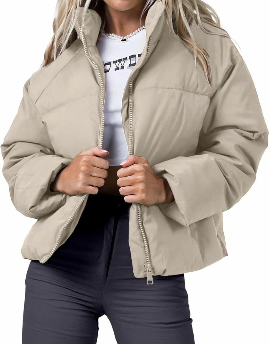 Cityork Womens Winter Puffer Jacket Cropped Long Sleeve Zip Up Baggy Short Down Coats With Pockets | Coats, Jackets & Vests