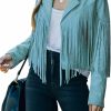 Dokotoo Dokotoo Womens 2023 Fashion Faux Suede Tassel Jackets Lapel Cropped Motorcycle Jacket Outerwear | Coats, Jackets & Vests