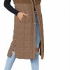 UMEKO Umeko Women'S Long Puffer Vest Fleece Jacket Winter Button Down Sleeveless Coats | Coats, Jackets & Vests