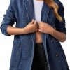 Tankaneo Tankaneo Womens Oversized Denim Jacket Casual Button Up Blazer Notched Lapel Jean Shacket Coat | Coats, Jackets & Vests