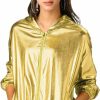 Allegra K Allegra K Women'S Holographic Party Shimmering Shiny Lightweight Zipper Hooded Metallic Jacket | Coats, Jackets & Vests