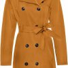 SaphiRose Saphirose Women'S Water-Resistant Trench Coat Double-Breasted Long Peacoat With Removable Hood | Coats, Jackets & Vests