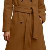 Fisoew Fisoew Women Double Breasted Coats Long Winter Work Office Overcoat Pocketed Outwear With Belt | Coats, Jackets & Vests