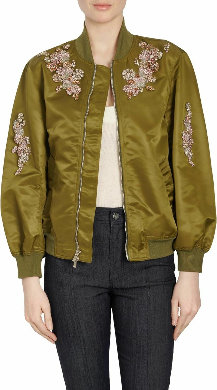 Cinq a Sept Cinq A Sept Women'S Diamond Daisies Emb Talulla Bomber | Coats, Jackets & Vests