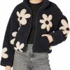 [BLANKNYC] [Blanknyc] Womens Luxury Clothing Sherpa Jacket With Floral Patch Detail, Comfortable & Stylish Coat, Love Life, Large | Coats, Jackets & Vests