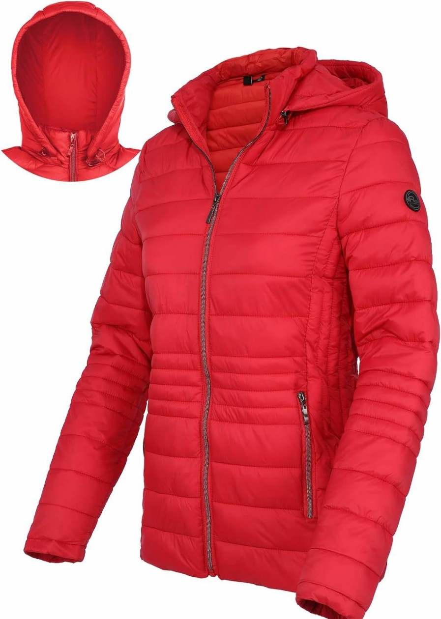 Xsylxgc Women'S Lightweight Puffer Jacket Quilted Winter Coats With Detachable Hood | Coats, Jackets & Vests