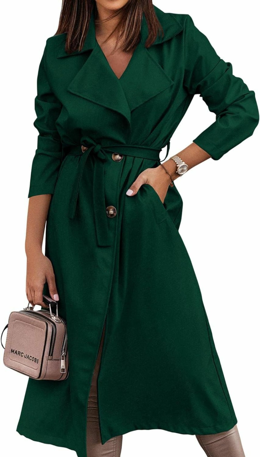 KIRUNDO Kirundo Women'S Trench Coat Long Double-Breasted Spring Fall Fashion 2024 Classic Lapel Overcoat Outerwear With Belt | Coats, Jackets & Vests