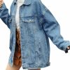 Gozoloma Women'S Casual Loose Oversized Denim Jacket Long Sleeved Button Jean Jacket Coat Tops | Coats, Jackets & Vests