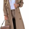 BZB Bzb Women'S Long Coat Notched Lapel Collar Double Breasted Pea Coat Winter Elegant Wool Blend Over Coats Jackets | Coats, Jackets & Vests