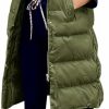 Avilego Avilego Women'S Hooded Long Down Vest Full-Zip Sleeveless Puffer Vest Fashionable Coats Jacket | Coats, Jackets & Vests