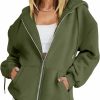 Caracilia Caracilia Women'S Zip Up Hoodies Teen Girls Oversized Sweatshirt Y2K Clothing Cute Fall Casual Drawstring Jacket With Pockets | Coats, Jackets & Vests