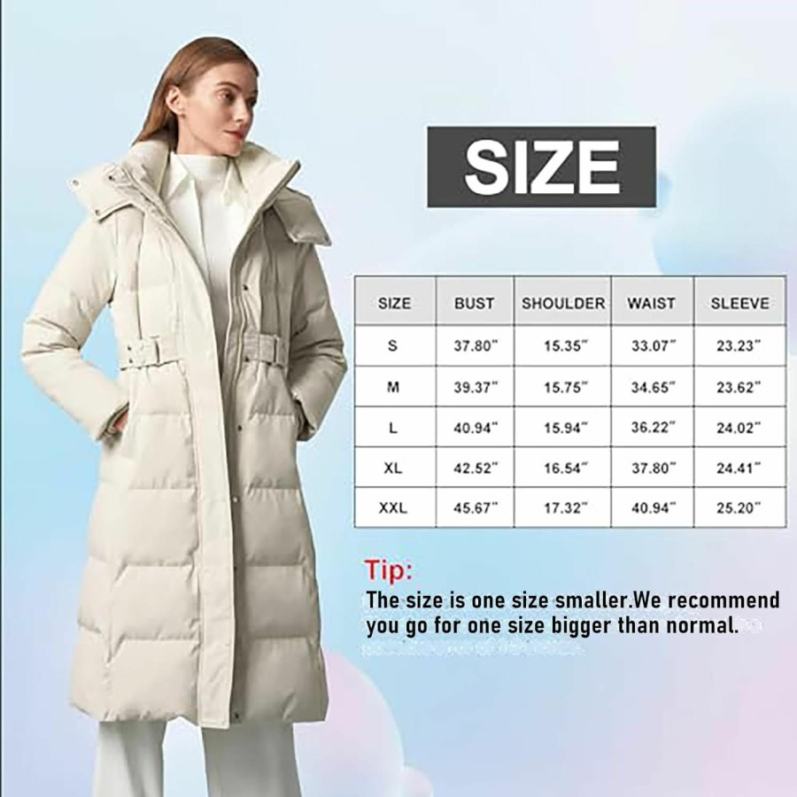 BOSIDENG Women'S Winter Long Down Jacket Hooded Removable Cap Waisted Thickened Warm Winter Jacket | Coats, Jackets & Vests