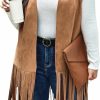 WDIRARA Wdirara Women'S Plus Size Fringe Hem Faux Suede Open Front Cardigan Vest Coat | Coats, Jackets & Vests