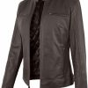 JEES Black Leather Jacket Women - Cafe Racer Style Womens Leather Jacket | Coats, Jackets & Vests