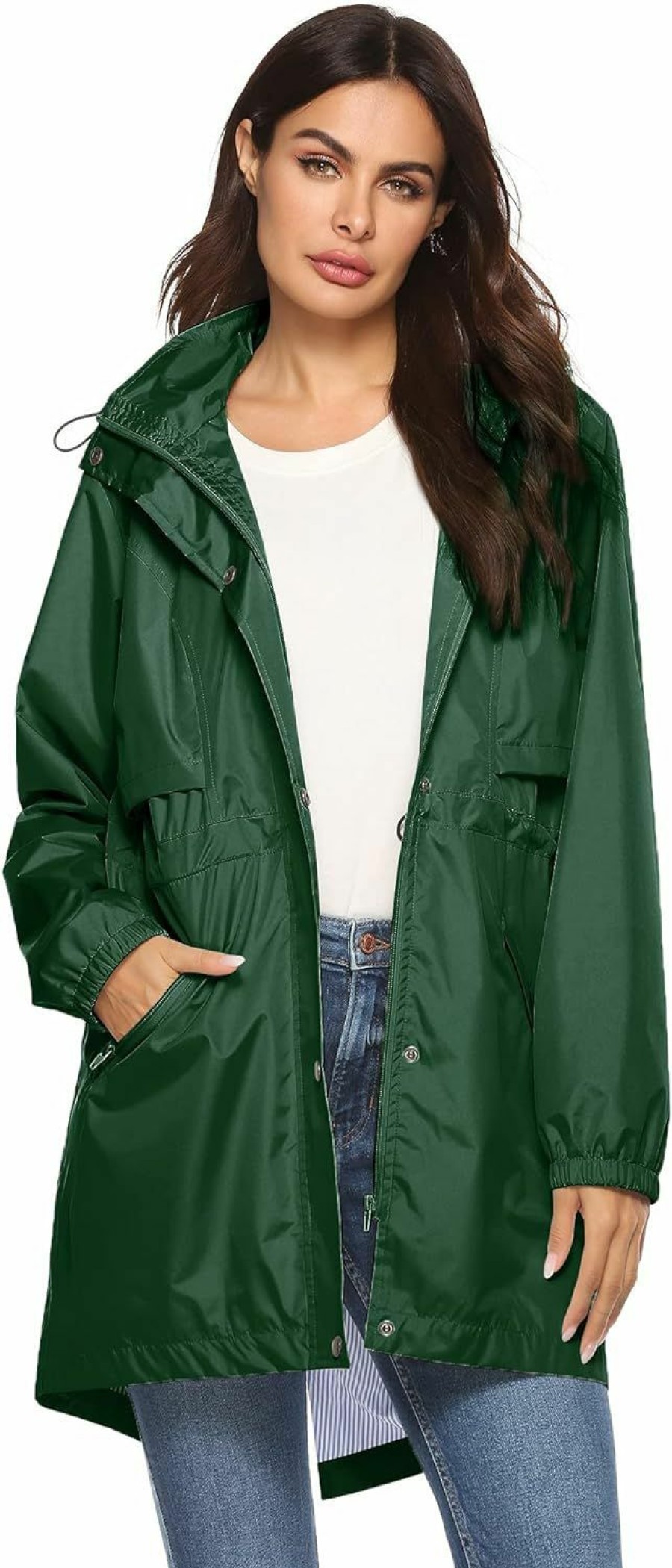 Avoogue Avoogue Womens Raincoats Waterproof Cinch Waist Breathable All Weather Jacket Long | Coats, Jackets & Vests