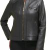 Cole Haan Cole Haan Women'S Zip Front Fully Lined Leather Coat | Coats, Jackets & Vests