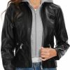 Fahsyee Fahsyee Stand Collar Faux Leather Jackets For Women Zip Up Motorcycle Short Pu Moto Biker Outwear Coat | Coats, Jackets & Vests