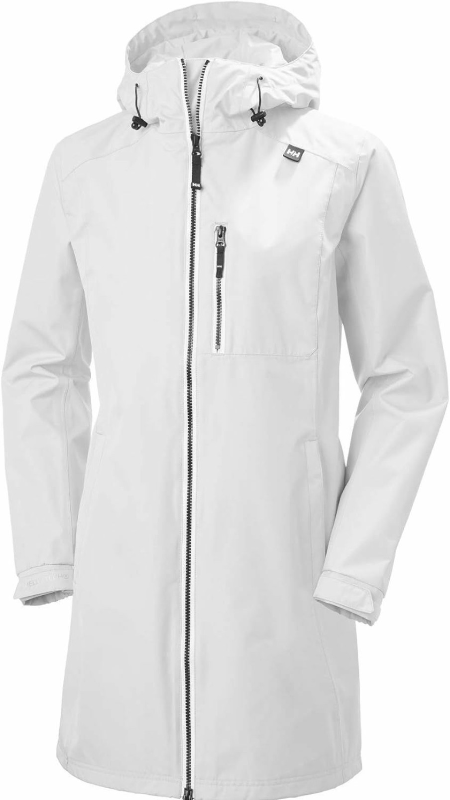 Helly-Hansen Helly Hansen Women'S Long Belfast Waterproof Windproof Breathable Raincoat Jacket With Hood, 001 White, Large | Coats, Jackets & Vests