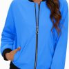 MAGCOMSEN Magcomsen Women'S Bomber Lightweight Jackets Zip Up Casual Spring Jacket Windbreaker With Pockets | Coats, Jackets & Vests