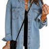 Dokotoo Dokotoo Women'S Oversized Denim Jacket Casual Long Boyfriend Distresse Jean Jacket Autumn Spring | Coats, Jackets & Vests