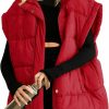 Ainangua Ainangua Women'S Puffer Vest Stand Collar Zipper Sleeveless Jackets Winter Lightweight Vests Warm Padded Jacket Coat | Coats, Jackets & Vests