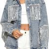 Kedera Kedera Denim Jacket For Women Fringe Trucker Jean Jacket Distressed Western Cowgirl Shacket Jackets Coachella Festival | Coats, Jackets & Vests