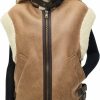 InterNos Womens Faux Suede Shearling Lined Vest Zip Up Sleeveless Jacket Gilet Warm Fleece Waistcoat | Coats, Jackets & Vests