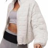 PEHMEA Pehmea Womens Quilted Jacket Zipper Short Coat Winter Puffer Long Sleeve Drawstring Outwear With Pockets | Coats, Jackets & Vests