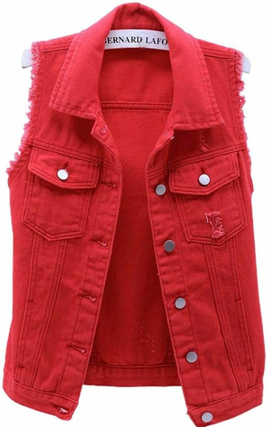 ebossy Ebossy Women'S Candy Color Slim Fit Sleeveless Distressed Denim Jean Vest Jacket | Coats, Jackets & Vests