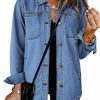 luvamia Luvamia Denim Jackets For Women Trendy Long Sleeve Button Down Shirt Jacket Jean Shacket With Pocket Western Work Jacket | Coats, Jackets & Vests