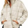 Bian Bianstore Women'S Oversized Splice Quilted Lightweight Puffer Jacket Casual Padded Coat | Coats, Jackets & Vests