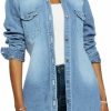 LaiyiVic Laiyivic Denim Jacket For Women Winter Long Sleeve Classic Distressed Butterfly Jean Trucker Jackets | Coats, Jackets & Vests