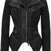 Olivia Miller Olivia Miller Women'S Classic Faux Leather Jacket Rivet Lapel Swallow Tail Biker Jacket | Coats, Jackets & Vests